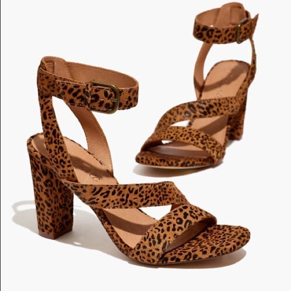 Madewell Brown Liv Leopard Calf Hair Sandals 7 - Picture 2 of 8